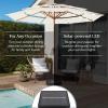 imageBest Choice Products 10ft 3Tier Solar Patio Market Umbrella Outdoor Sun Shade for Backyard Deck Poolside Table wWoodgrain Pattern LED Lights Tilt Adjustment  Sky BlueIvory
