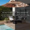 imageBest Choice Products 10ft 3Tier Solar Patio Market Umbrella Outdoor Sun Shade for Backyard Deck Poolside Table wWoodgrain Pattern LED Lights Tilt Adjustment  Sky BlueBurgundy