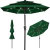 imageBest Choice Products 10ft 3Tier Solar Patio Market Umbrella Outdoor Sun Shade for Backyard Deck Poolside Table wWoodgrain Pattern LED Lights Tilt Adjustment  Sky BlueGreen
