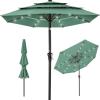 imageBest Choice Products 10ft 3Tier Solar Patio Market Umbrella Outdoor Sun Shade for Backyard Deck Poolside Table wWoodgrain Pattern LED Lights Tilt Adjustment  Sky BlueSeaglass