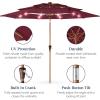 imageBest Choice Products 10ft 3Tier Solar Patio Market Umbrella Outdoor Sun Shade for Backyard Deck Poolside Table wWoodgrain Pattern LED Lights Tilt Adjustment  Sky BlueBurgundy