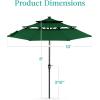 imageBest Choice Products 10ft 3Tier Solar Patio Market Umbrella Outdoor Sun Shade for Backyard Deck Poolside Table wWoodgrain Pattern LED Lights Tilt Adjustment  Sky BlueGreen