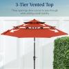 imageBest Choice Products 10ft 3Tier Solar Patio Market Umbrella Outdoor Sun Shade for Backyard Deck Poolside Table wWoodgrain Pattern LED Lights Tilt Adjustment  Sky BlueRust
