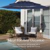 imageBest Choice Products 10ft 3Tier Solar Patio Market Umbrella Outdoor Sun Shade for Backyard Deck Poolside Table wWoodgrain Pattern LED Lights Tilt Adjustment  Sky BlueNavy Blue