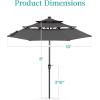 imageBest Choice Products 10ft 3Tier Solar Patio Market Umbrella Outdoor Sun Shade for Backyard Deck Poolside Table wWoodgrain Pattern LED Lights Tilt Adjustment  Sky BlueGray