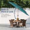imageBest Choice Products 10ft 3Tier Solar Patio Market Umbrella Outdoor Sun Shade for Backyard Deck Poolside Table wWoodgrain Pattern LED Lights Tilt Adjustment  Sky BlueCerulean