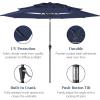 imageBest Choice Products 10ft 3Tier Solar Patio Market Umbrella Outdoor Sun Shade for Backyard Deck Poolside Table wWoodgrain Pattern LED Lights Tilt Adjustment  Sky BlueNavy Blue