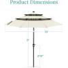 imageBest Choice Products 10ft 3Tier Solar Patio Market Umbrella Outdoor Sun Shade for Backyard Deck Poolside Table wWoodgrain Pattern LED Lights Tilt Adjustment  Sky BlueIvory