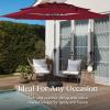 imageBest Choice Products 10ft 3Tier Solar Patio Market Umbrella Outdoor Sun Shade for Backyard Deck Poolside Table wWoodgrain Pattern LED Lights Tilt Adjustment  Sky BlueBurgundy