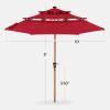 imageBest Choice Products 10ft 3Tier Solar Patio Market Umbrella Outdoor Sun Shade for Backyard Deck Poolside Table wWoodgrain Pattern LED Lights Tilt Adjustment  Sky BlueRed