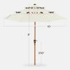 imageBest Choice Products 10ft 3Tier Solar Patio Market Umbrella Outdoor Sun Shade for Backyard Deck Poolside Table wWoodgrain Pattern LED Lights Tilt Adjustment  Sky BlueIvory