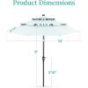 imageBest Choice Products 10ft 3Tier Solar Patio Market Umbrella Outdoor Sun Shade for Backyard Deck Poolside Table wWoodgrain Pattern LED Lights Tilt Adjustment  Sky BlueBaby Blue