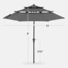 imageBest Choice Products 10ft 3Tier Solar Patio Market Umbrella Outdoor Sun Shade for Backyard Deck Poolside Table wWoodgrain Pattern LED Lights Tilt Adjustment  Sky BlueGray