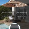 imageBest Choice Products 10ft 3Tier Solar Patio Market Umbrella Outdoor Sun Shade for Backyard Deck Poolside Table wWoodgrain Pattern LED Lights Tilt Adjustment  Sky BlueIvory