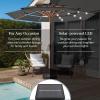 imageBest Choice Products 10ft 3Tier Solar Patio Market Umbrella Outdoor Sun Shade for Backyard Deck Poolside Table wWoodgrain Pattern LED Lights Tilt Adjustment  Sky BlueGray