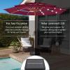 imageBest Choice Products 10ft 3Tier Solar Patio Market Umbrella Outdoor Sun Shade for Backyard Deck Poolside Table wWoodgrain Pattern LED Lights Tilt Adjustment  Sky BlueBurgundy