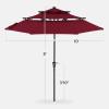 imageBest Choice Products 10ft 3Tier Solar Patio Market Umbrella Outdoor Sun Shade for Backyard Deck Poolside Table wWoodgrain Pattern LED Lights Tilt Adjustment  Sky BlueBurgundy