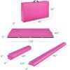 imageBest Choice Products 10ftx4ftx2in Folding Gym Mat 4Panel Exercise Gymnastics Aerobics Workout Fitness Floor Mats wCarrying HandlesPink wBeam