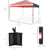 imageBest Choice Products 10x10ft 1Person Setup Pop Up Canopy Tent Instant Portable Shelter w 1Button Push Case 4 Weight Bags  BlueAmerican Flag