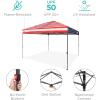 imageBest Choice Products 10x10ft 1Person Setup Pop Up Canopy Tent Instant Portable Shelter w 1Button Push Case 4 Weight Bags  BlueAmerican Flag