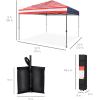 imageBest Choice Products 10x10ft 1Person Setup Pop Up Canopy Tent Instant Portable Shelter w 1Button Push Case 4 Weight Bags  BlueAmerican Flag