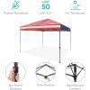 imageBest Choice Products 10x10ft 1Person Setup Pop Up Canopy Tent Instant Portable Shelter w 1Button Push Case 4 Weight Bags  BlueAmerican Flag