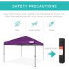 imageBest Choice Products 10x10ft 1Person Setup Pop Up Canopy Tent Instant Portable Shelter w 1Button Push Case 4 Weight Bags  BlueAmethyst Purple