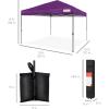 imageBest Choice Products 10x10ft 1Person Setup Pop Up Canopy Tent Instant Portable Shelter w 1Button Push Case 4 Weight Bags  BlueAmethyst Purple