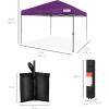 imageBest Choice Products 10x10ft 1Person Setup Pop Up Canopy Tent Instant Portable Shelter w 1Button Push Case 4 Weight Bags  BlueAmethyst Purple
