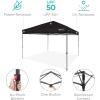 imageBest Choice Products 10x10ft 1Person Setup Pop Up Canopy Tent Instant Portable Shelter w 1Button Push Case 4 Weight Bags  BlueBlack