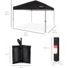 imageBest Choice Products 10x10ft 1Person Setup Pop Up Canopy Tent Instant Portable Shelter w 1Button Push Case 4 Weight Bags  BlueBlack