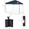 imageBest Choice Products 10x10ft 1Person Setup Pop Up Canopy Tent Instant Portable Shelter w 1Button Push Case 4 Weight Bags  BlueBlue
