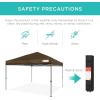 imageBest Choice Products 10x10ft 1Person Setup Pop Up Canopy Tent Instant Portable Shelter w 1Button Push Case 4 Weight Bags  BlueBrown