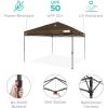 imageBest Choice Products 10x10ft 1Person Setup Pop Up Canopy Tent Instant Portable Shelter w 1Button Push Case 4 Weight Bags  BlueBrown