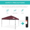 imageBest Choice Products 10x10ft 1Person Setup Pop Up Canopy Tent Instant Portable Shelter w 1Button Push Case 4 Weight Bags  BlueBurgundy