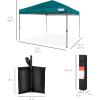 imageBest Choice Products 10x10ft 1Person Setup Pop Up Canopy Tent Instant Portable Shelter w 1Button Push Case 4 Weight Bags  BlueCerulean