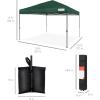 imageBest Choice Products 10x10ft 1Person Setup Pop Up Canopy Tent Instant Portable Shelter w 1Button Push Case 4 Weight Bags  BlueDark Green