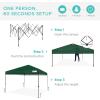 imageBest Choice Products 10x10ft 1Person Setup Pop Up Canopy Tent Instant Portable Shelter w 1Button Push Case 4 Weight Bags  BlueForest Green