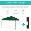 imageBest Choice Products 10x10ft 1Person Setup Pop Up Canopy Tent Instant Portable Shelter w 1Button Push Case 4 Weight Bags  BlueForest Green