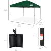 imageBest Choice Products 10x10ft 1Person Setup Pop Up Canopy Tent Instant Portable Shelter w 1Button Push Case 4 Weight Bags  BlueForest Green