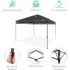 imageBest Choice Products 10x10ft 1Person Setup Pop Up Canopy Tent Instant Portable Shelter w 1Button Push Case 4 Weight Bags  BlueGray