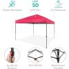 imageBest Choice Products 10x10ft 1Person Setup Pop Up Canopy Tent Instant Portable Shelter w 1Button Push Case 4 Weight Bags  BlueHot Pink