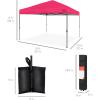 imageBest Choice Products 10x10ft 1Person Setup Pop Up Canopy Tent Instant Portable Shelter w 1Button Push Case 4 Weight Bags  BlueHot Pink