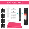 imageBest Choice Products 10x10ft 1Person Setup Pop Up Canopy Tent Instant Portable Shelter w 1Button Push Case 4 Weight Bags  BlueHot Pink