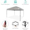imageBest Choice Products 10x10ft 1Person Setup Pop Up Canopy Tent Instant Portable Shelter w 1Button Push Case 4 Weight Bags  BlueLight Gray