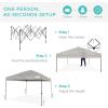 imageBest Choice Products 10x10ft 1Person Setup Pop Up Canopy Tent Instant Portable Shelter w 1Button Push Case 4 Weight Bags  BlueLight Gray