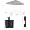 imageBest Choice Products 10x10ft 1Person Setup Pop Up Canopy Tent Instant Portable Shelter w 1Button Push Case 4 Weight Bags  BlueLight Gray