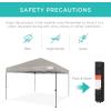 imageBest Choice Products 10x10ft 1Person Setup Pop Up Canopy Tent Instant Portable Shelter w 1Button Push Case 4 Weight Bags  BlueLight Gray