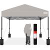 imageBest Choice Products 10x10ft 1Person Setup Pop Up Canopy Tent Instant Portable Shelter w 1Button Push Case 4 Weight Bags  BlueLight Gray