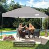imageBest Choice Products 10x10ft 1Person Setup Pop Up Canopy Tent Instant Portable Shelter w 1Button Push Case 4 Weight Bags  BlueLight Gray